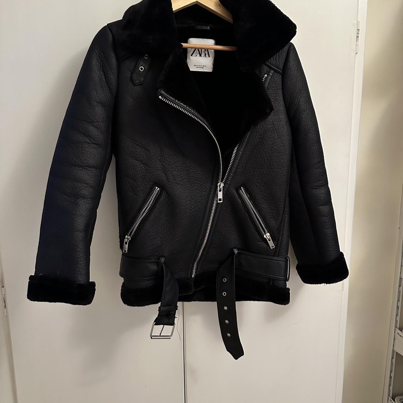 Faux fur biker deals jacket zara