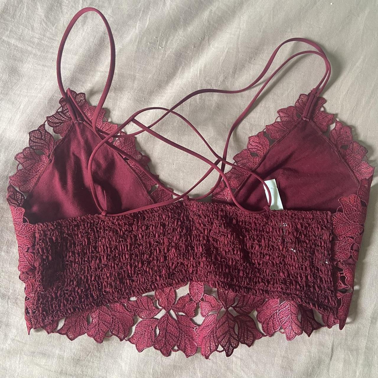 REALLY CUTE FREE PEOPLE FLORAL RED BRALETTE!!! WORN... - Depop