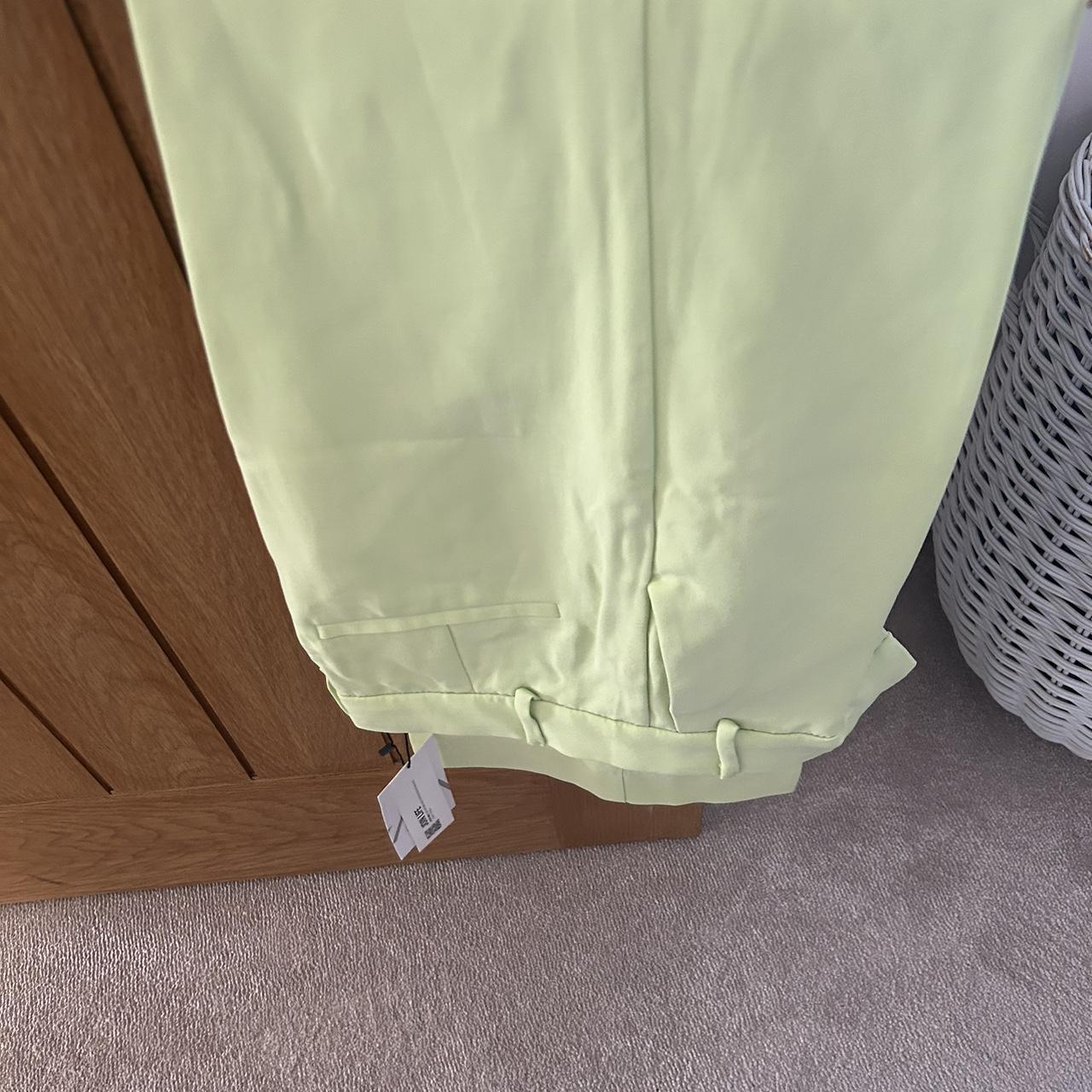 Zara lime green suit with matching bralette trousers... Depop