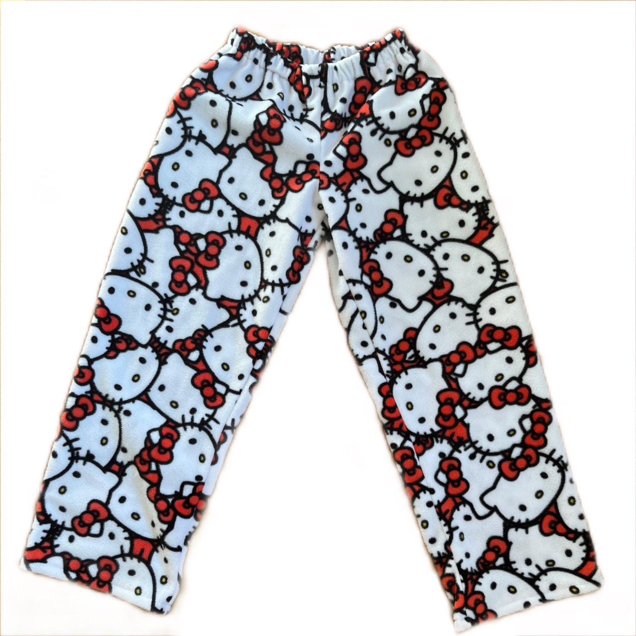 HANDMADE HELLO KITTY PAJAMA PANTS 💖 size: S (could... - Depop