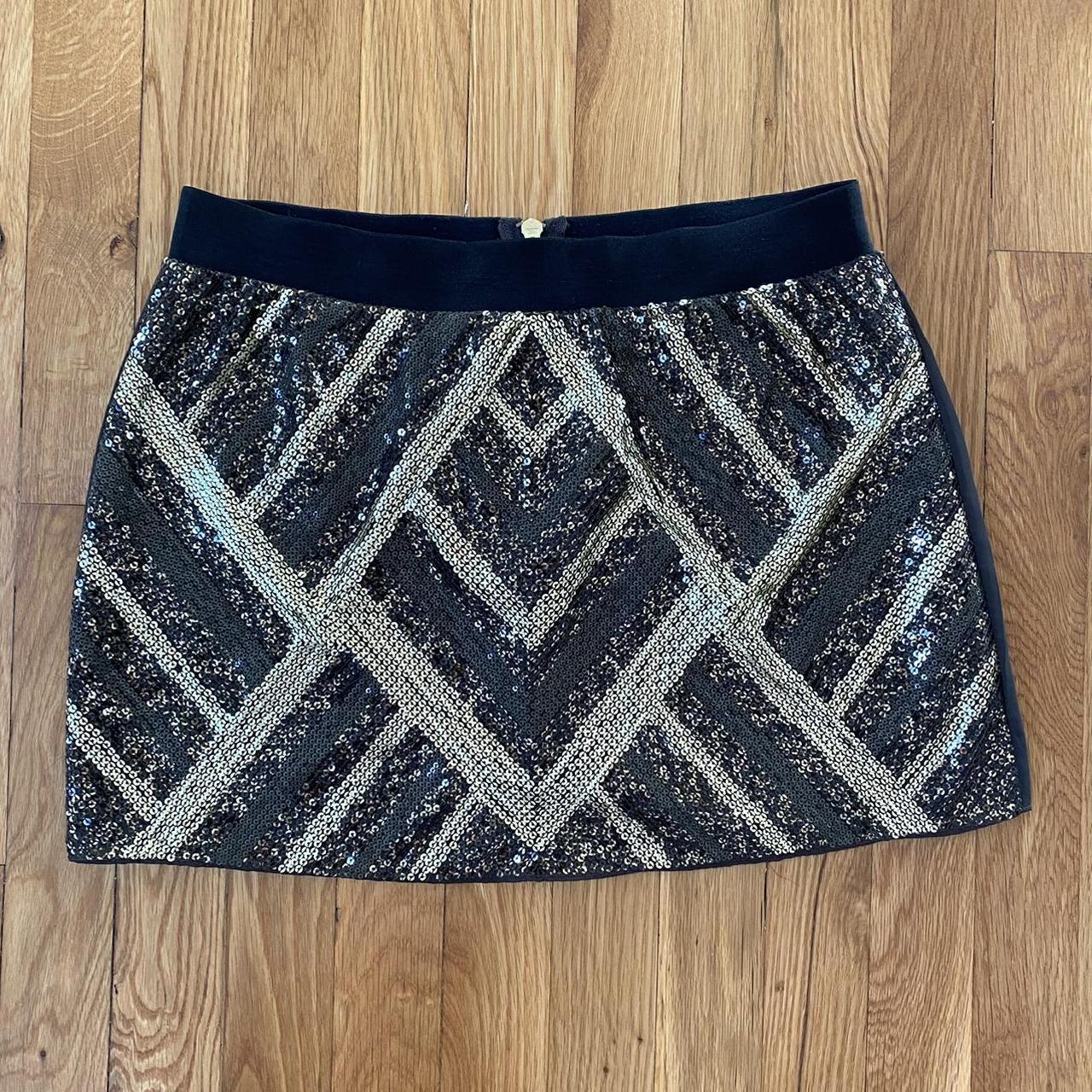 Women's Gold and Black Skirt | Depop