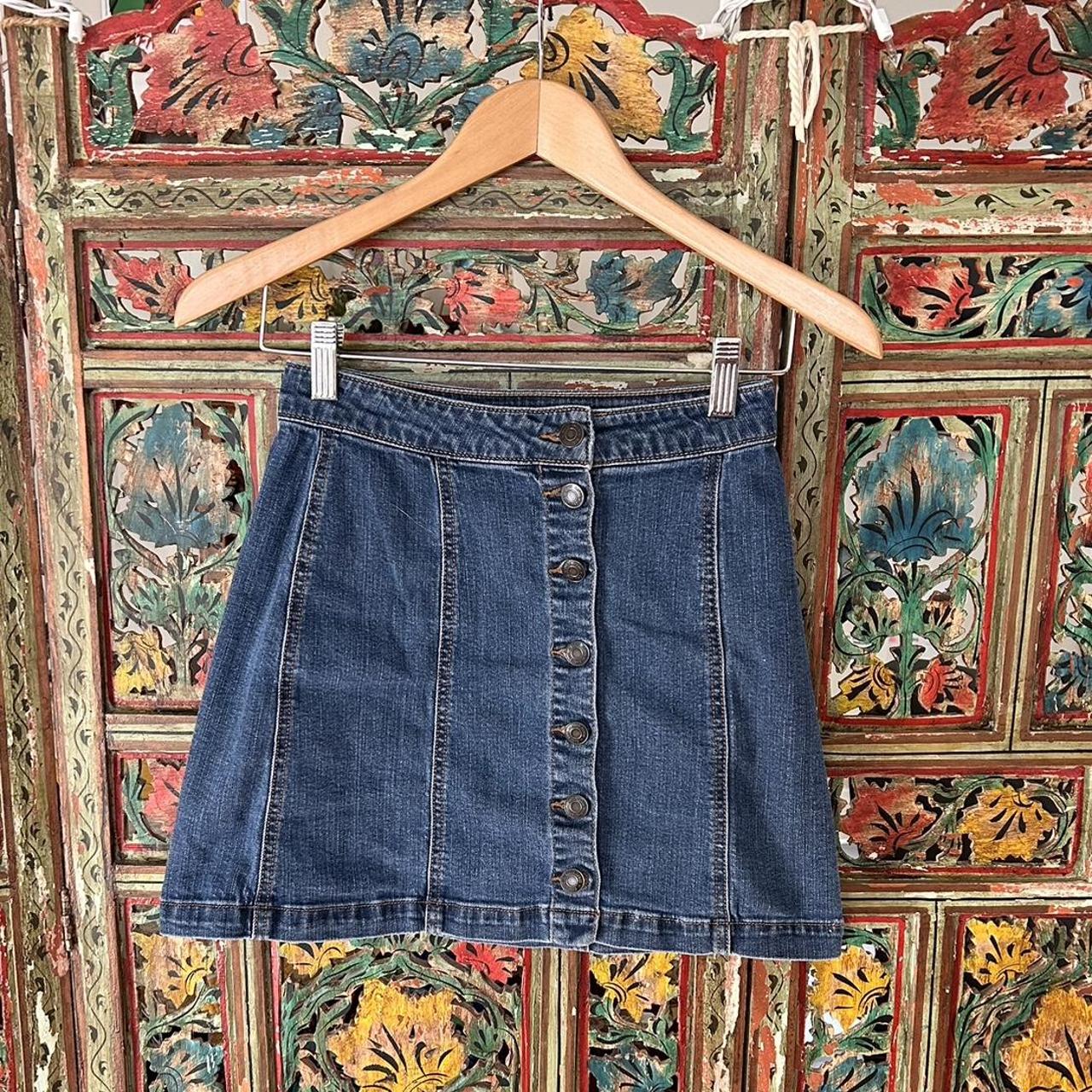 Short dark blue denim skirt, great for summer and fall! - Depop