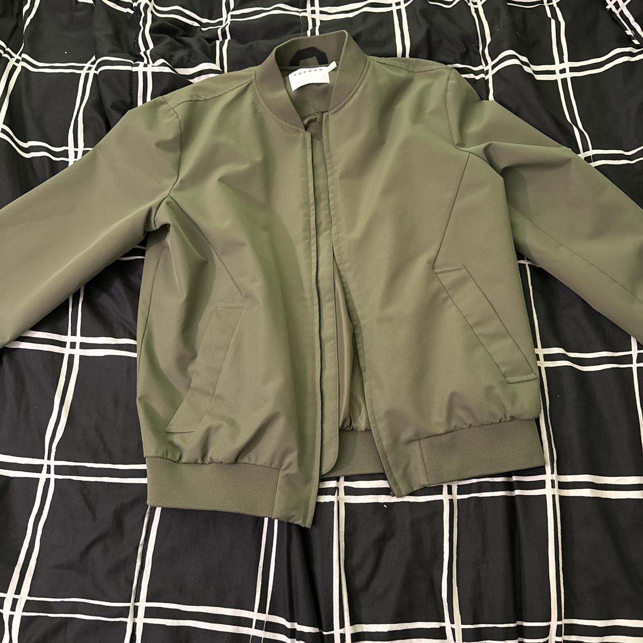 olive green bomber jacket -tagged medium - Depop