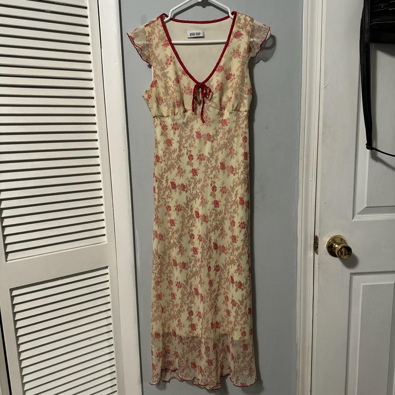 Byer Too! Vintage floral cream colored dress with... - Depop