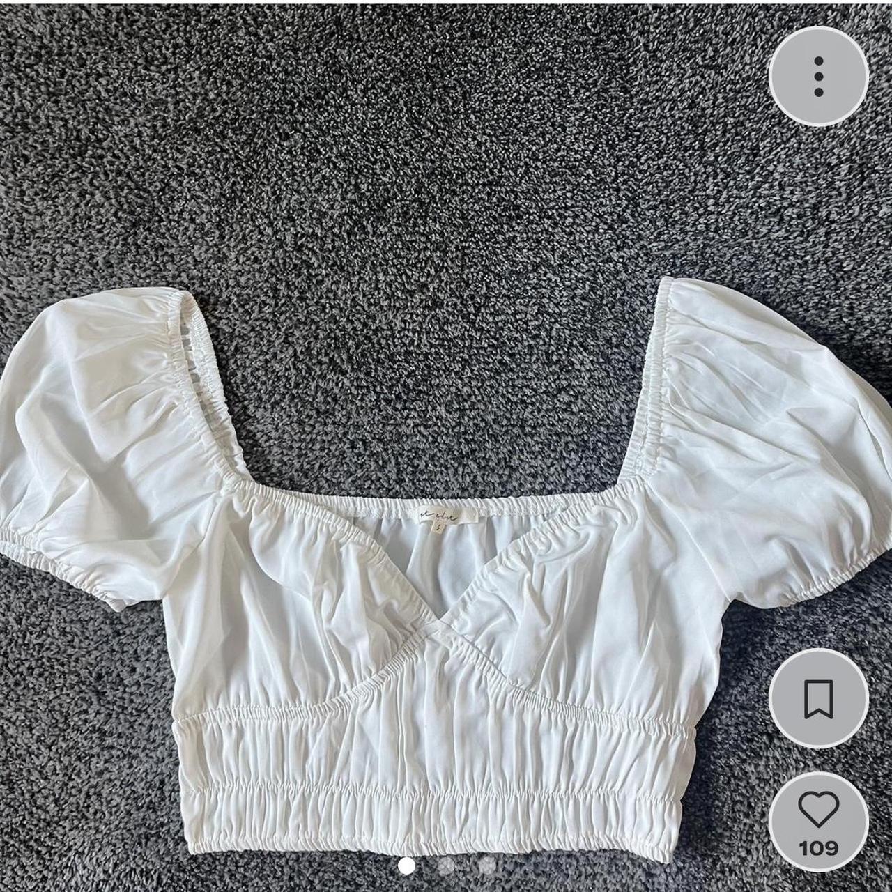 White Cute Crop Top