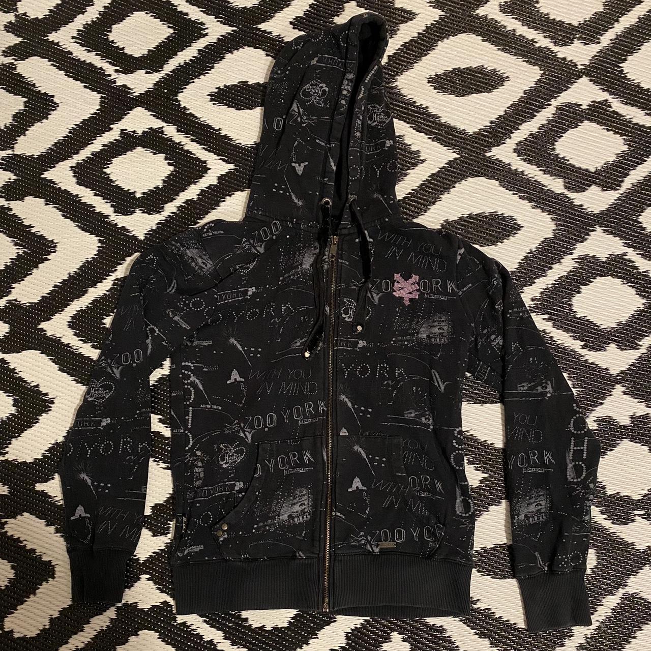 Vintage Y2K Zoo York All over print Zip Up... - Depop