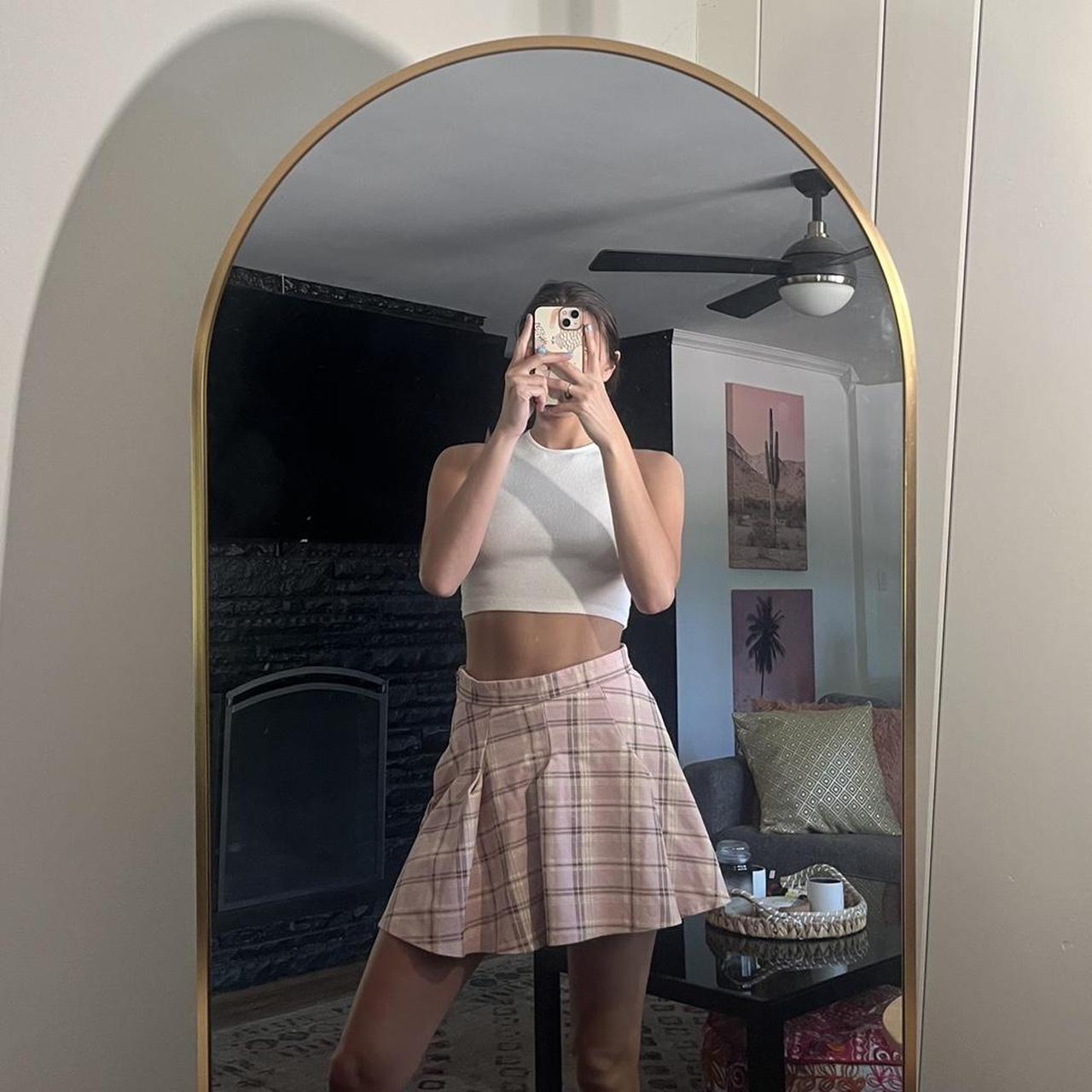 I am gia 2025 pink plaid skirt