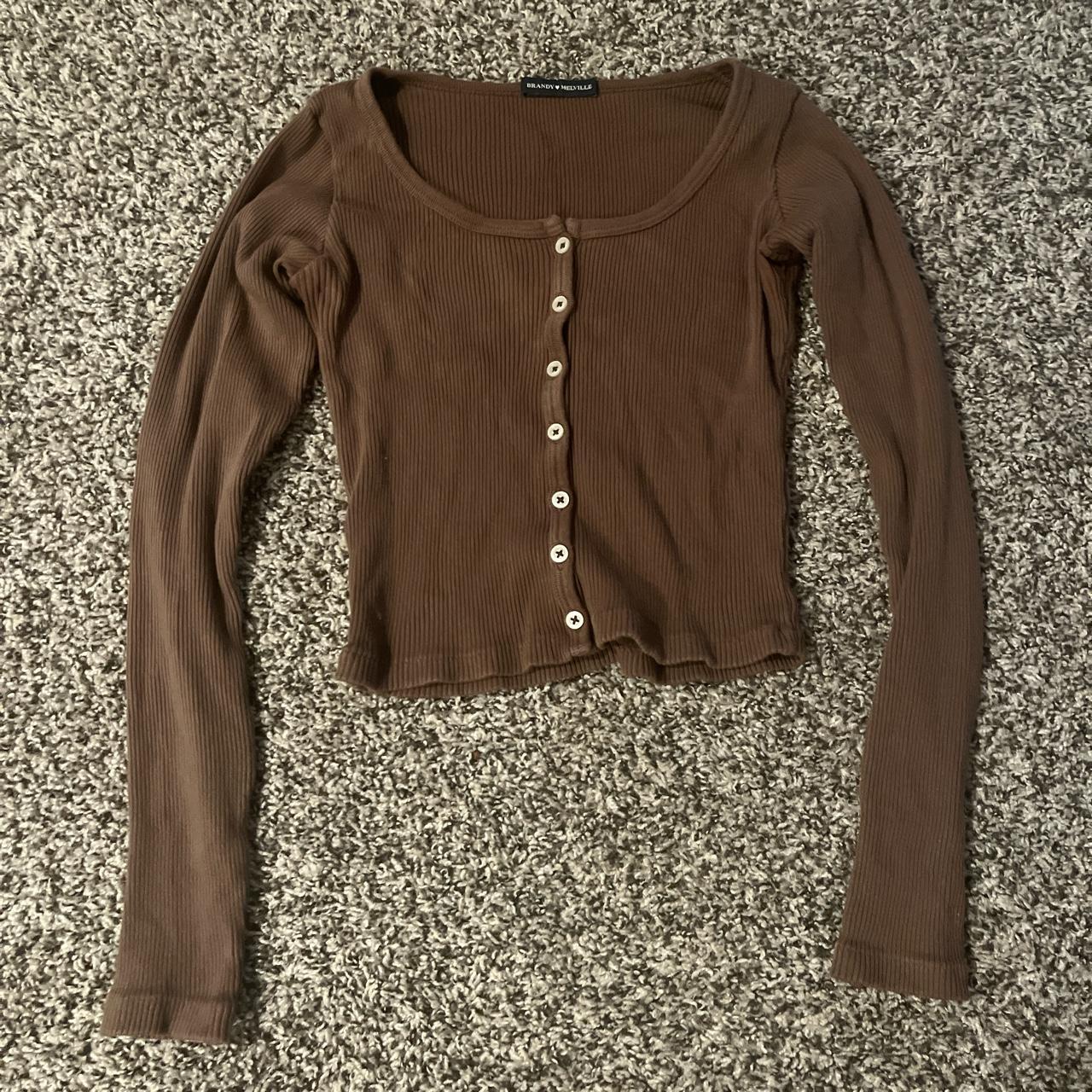 Brandy Melville Women's Brown Shirt Depop