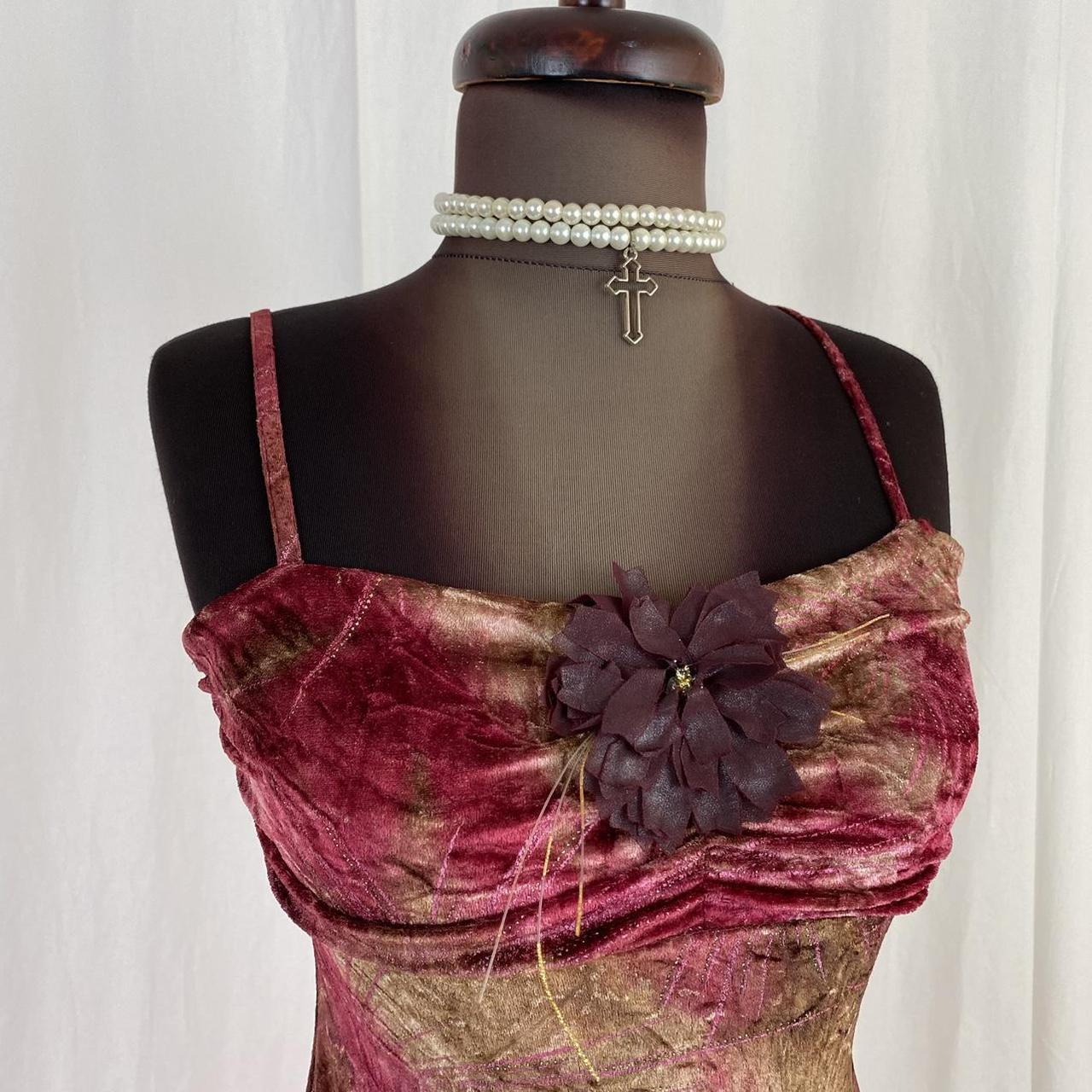 Vintage glittery fabric asymmetric velvet… - Depop