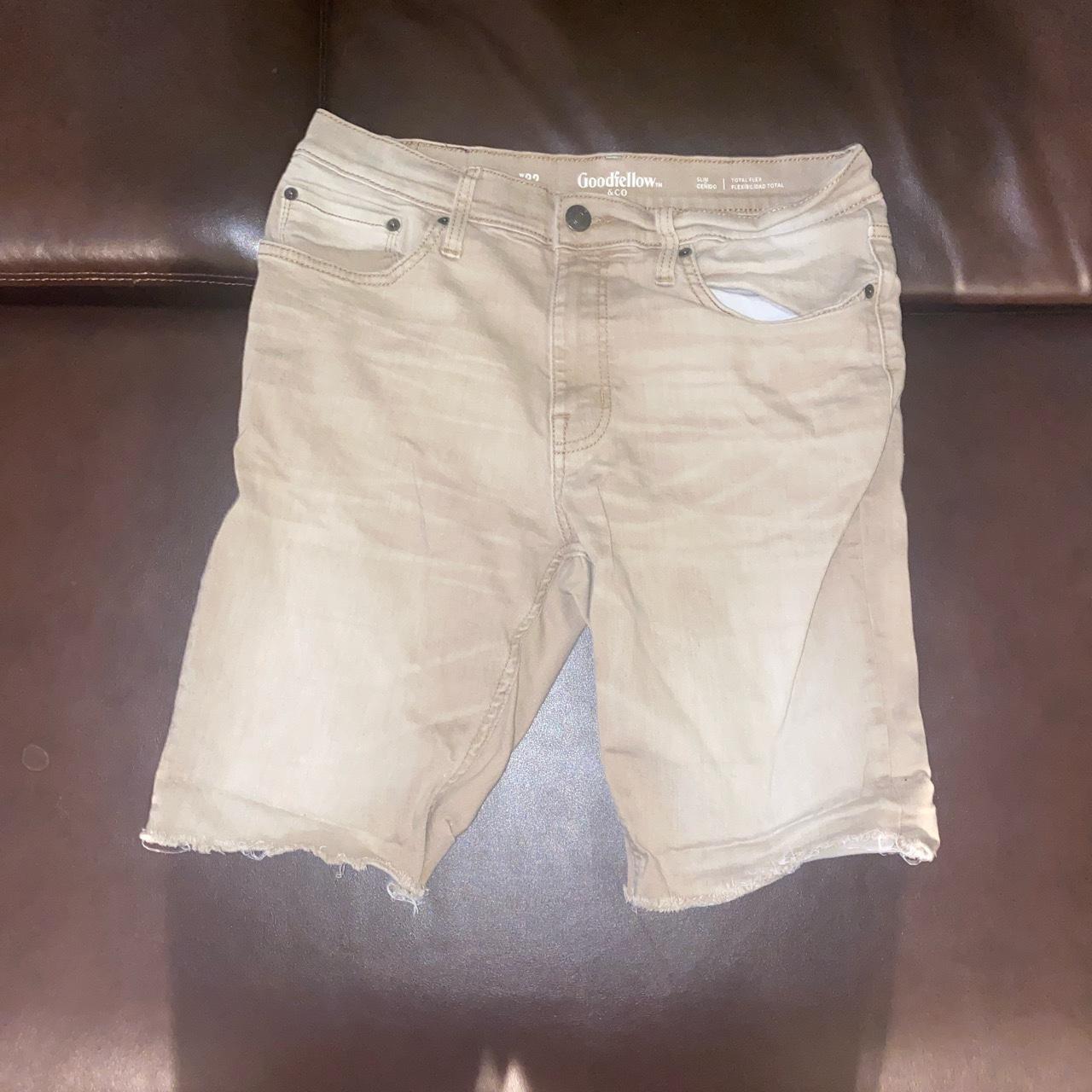 Khaki denim shorts Depop