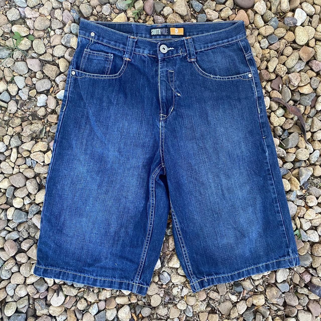 Y2k South Pole Jorts Size 36 Waist Sick Embroidery Depop