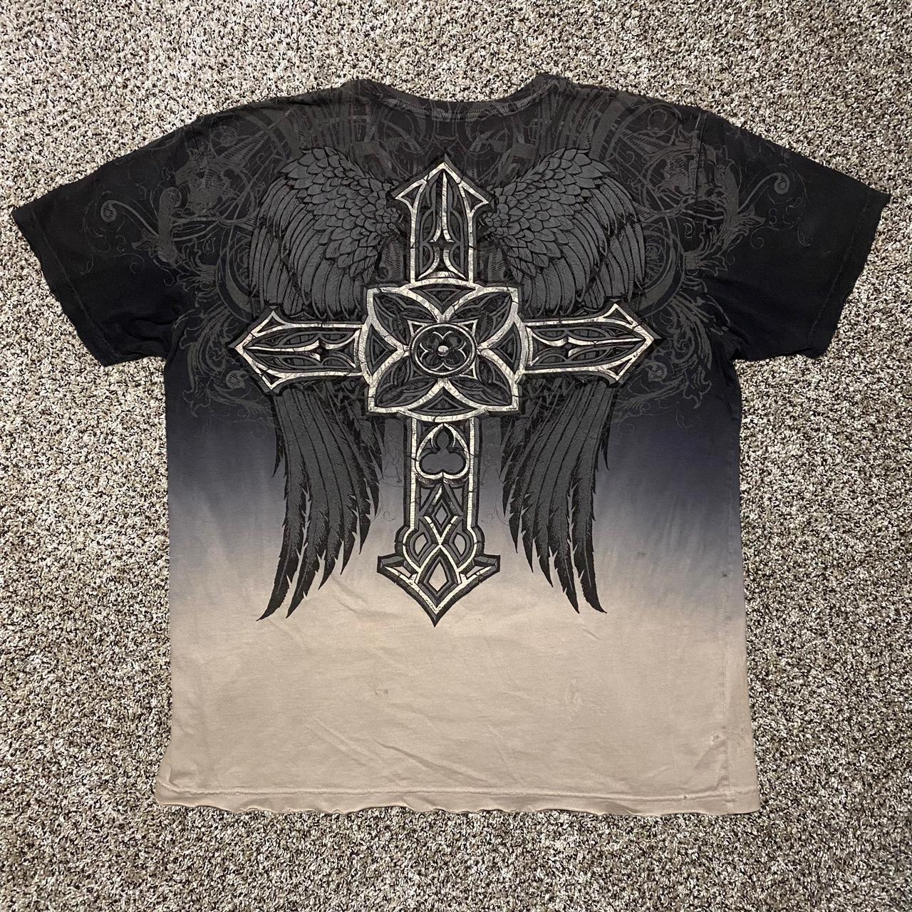 Crazy Y2k Affliction Cathedral Series Shirt Size... - Depop