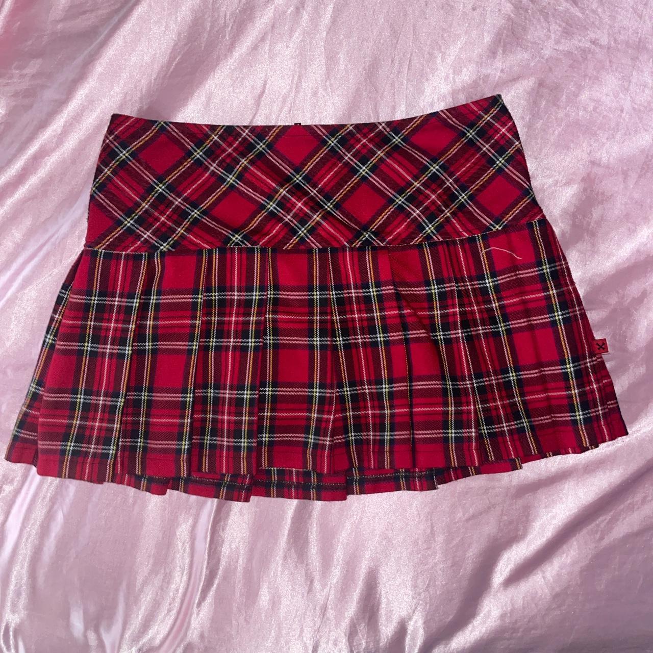 Royal Bones By Tripp Red Plaid Skirt