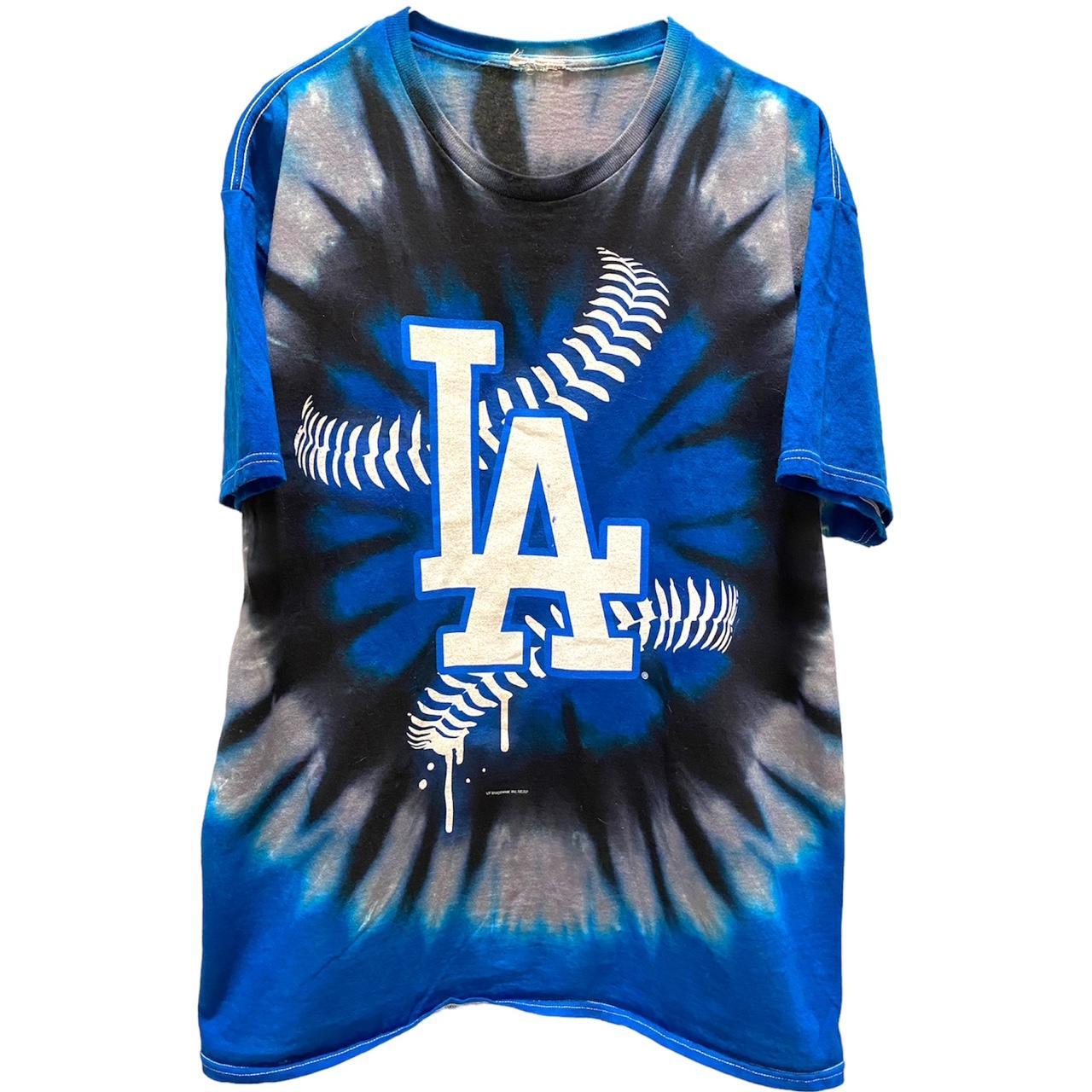 Liquid Blue Youth  Los Angeles Dodgers Youth Throwback Tie-Dye T