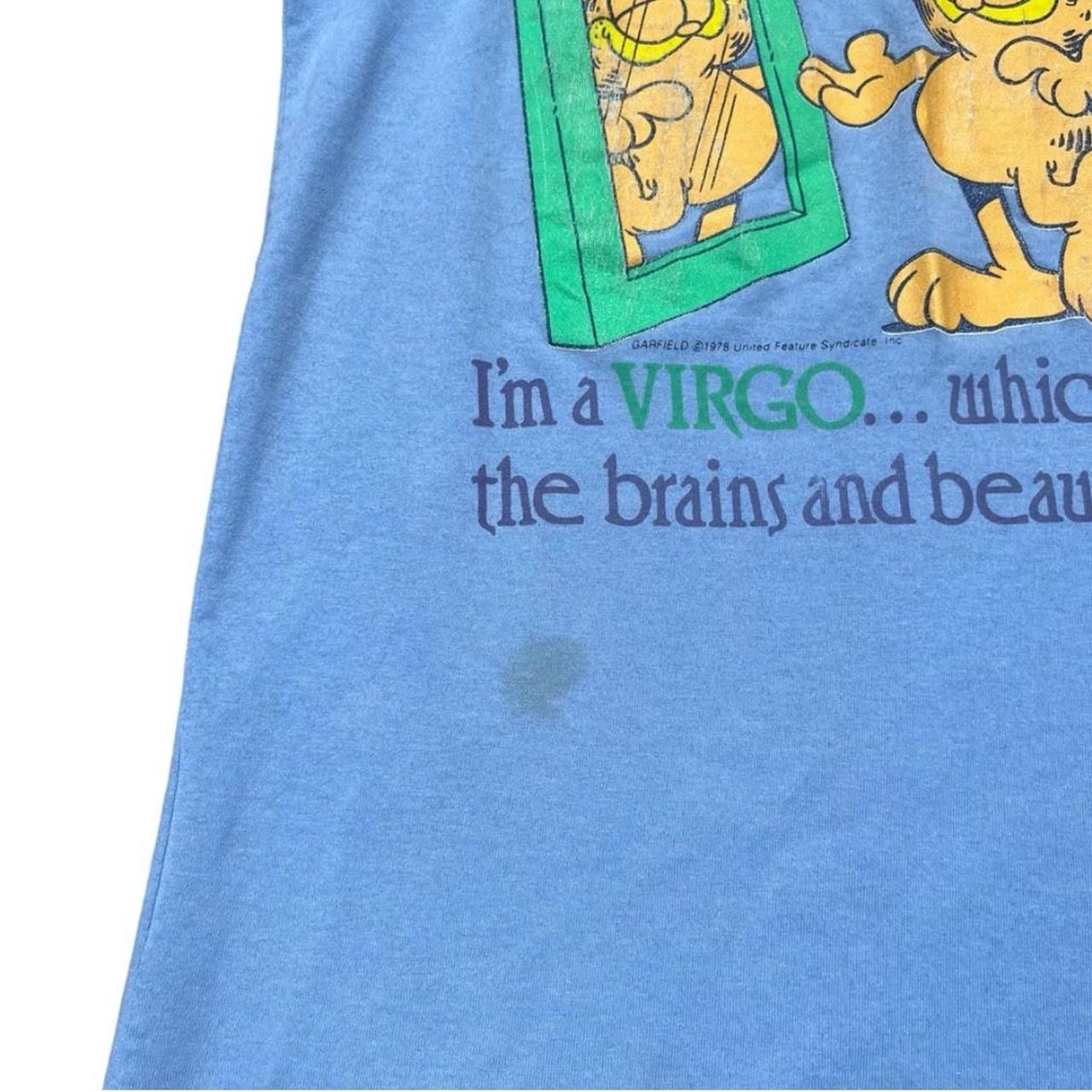 Vintage 70s Garfield Zodiac Virgo Astrology Blue | Depop