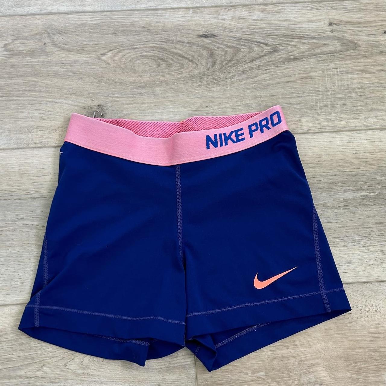 Nike Pros, navy blue and pink. originally $50 - Depop