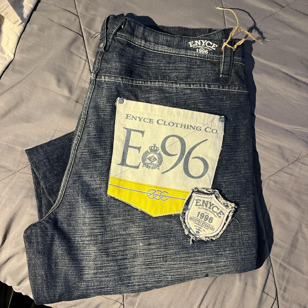 ENYCE patch baggy jeans size: 40 inseam: 35! *brand... - Depop