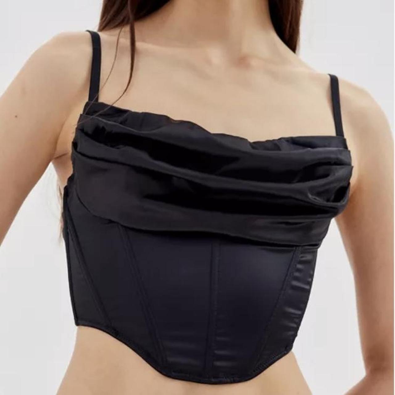 Urban Outfitters Lexi cowl satin corset top black