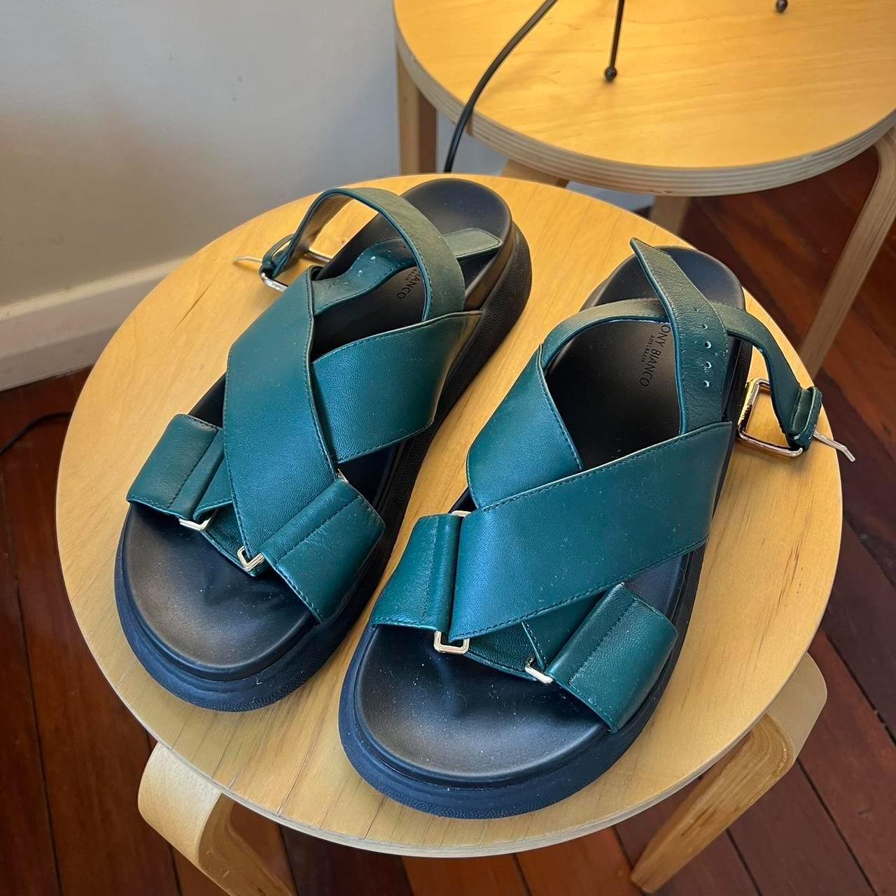 Tony bianco size 7 green sandals. Very inspired by... - Depop
