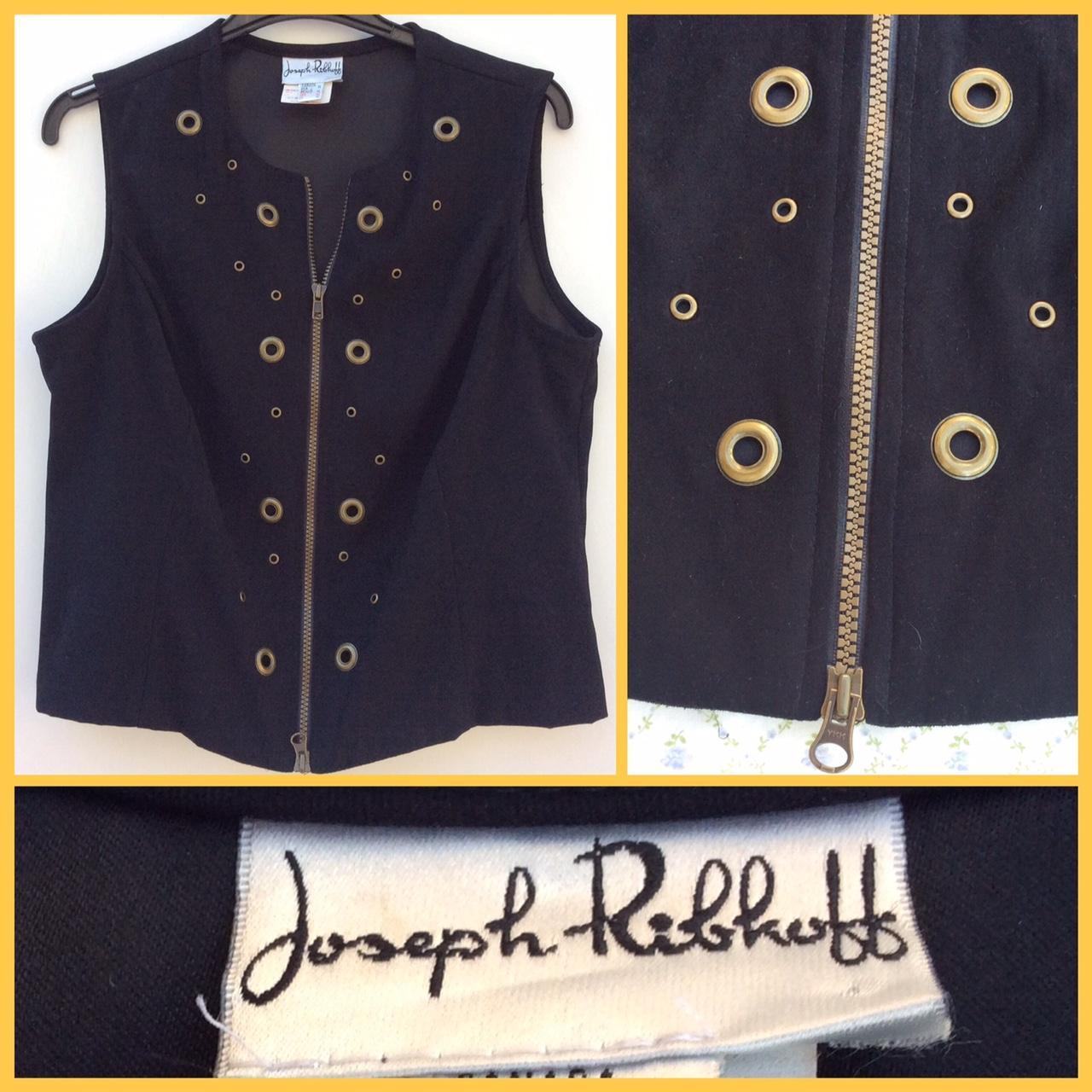 Vintage JOSEPH RIBKOFF Black Rivet Designer... - Depop