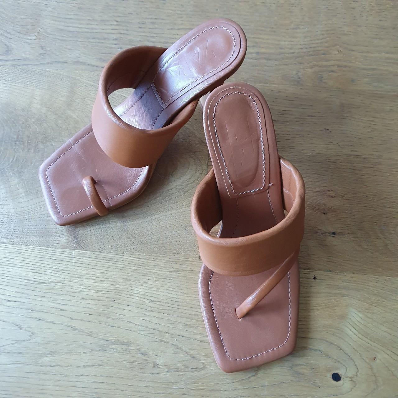 Women's Sandals Zara Minimalist Leather High Heel Sandals