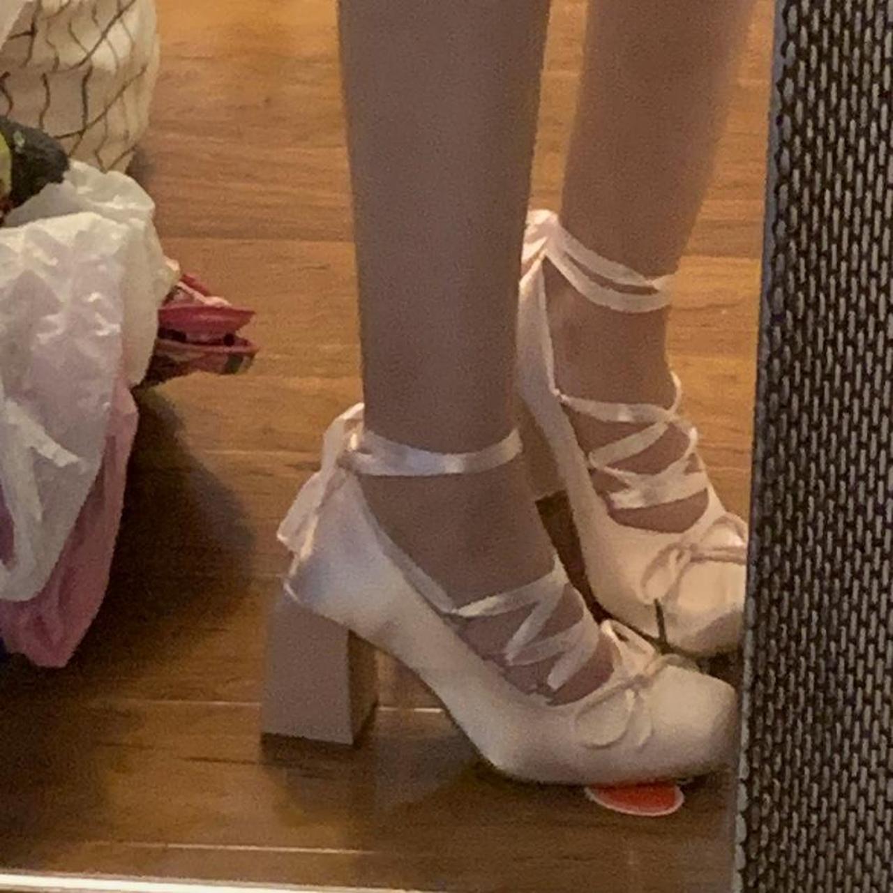 Pink Ballerina Lace up Heels sadly they are too