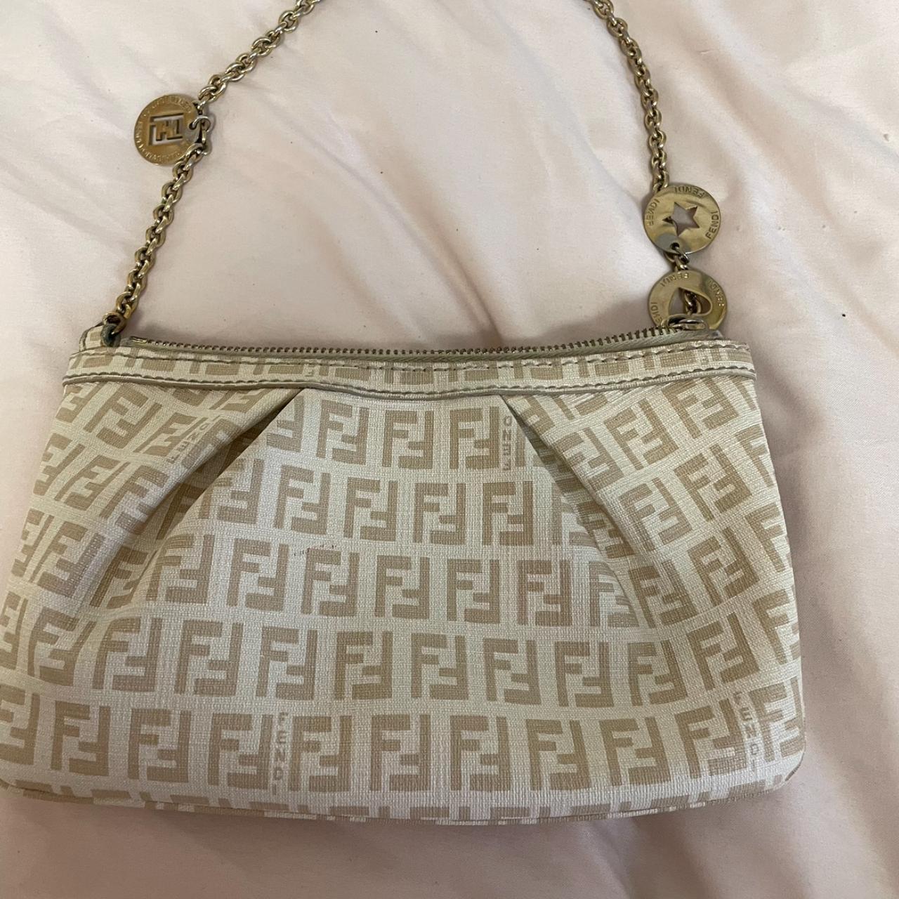 Small tan vintage FENDI bag authentic
