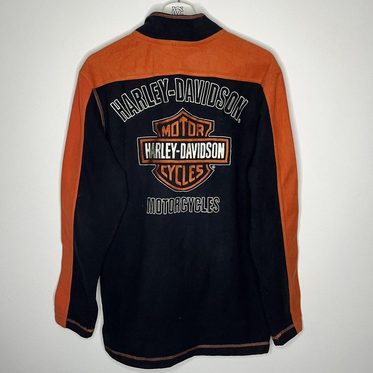 Harley Davidson Men's Black and Orange Sweatshirt | Depop