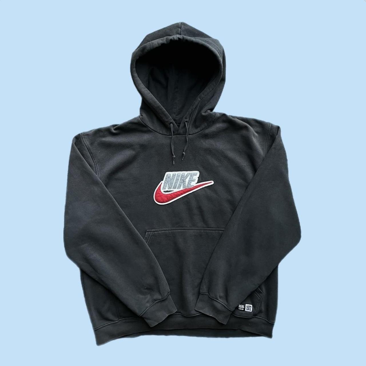 Vintage Nike y2k spell out hoodie Black Nike Depop