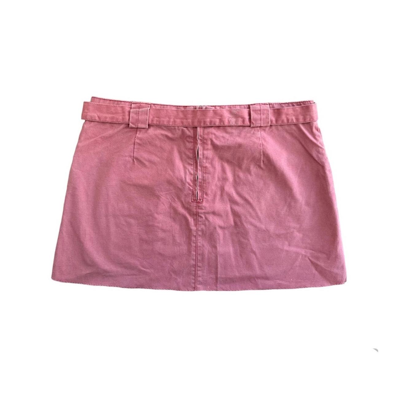 Pink low rise cargo mini skirt -vintage y2k low... - Depop