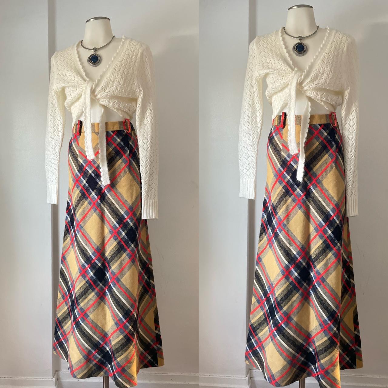 Maxi high outlet waisted plaid skirt