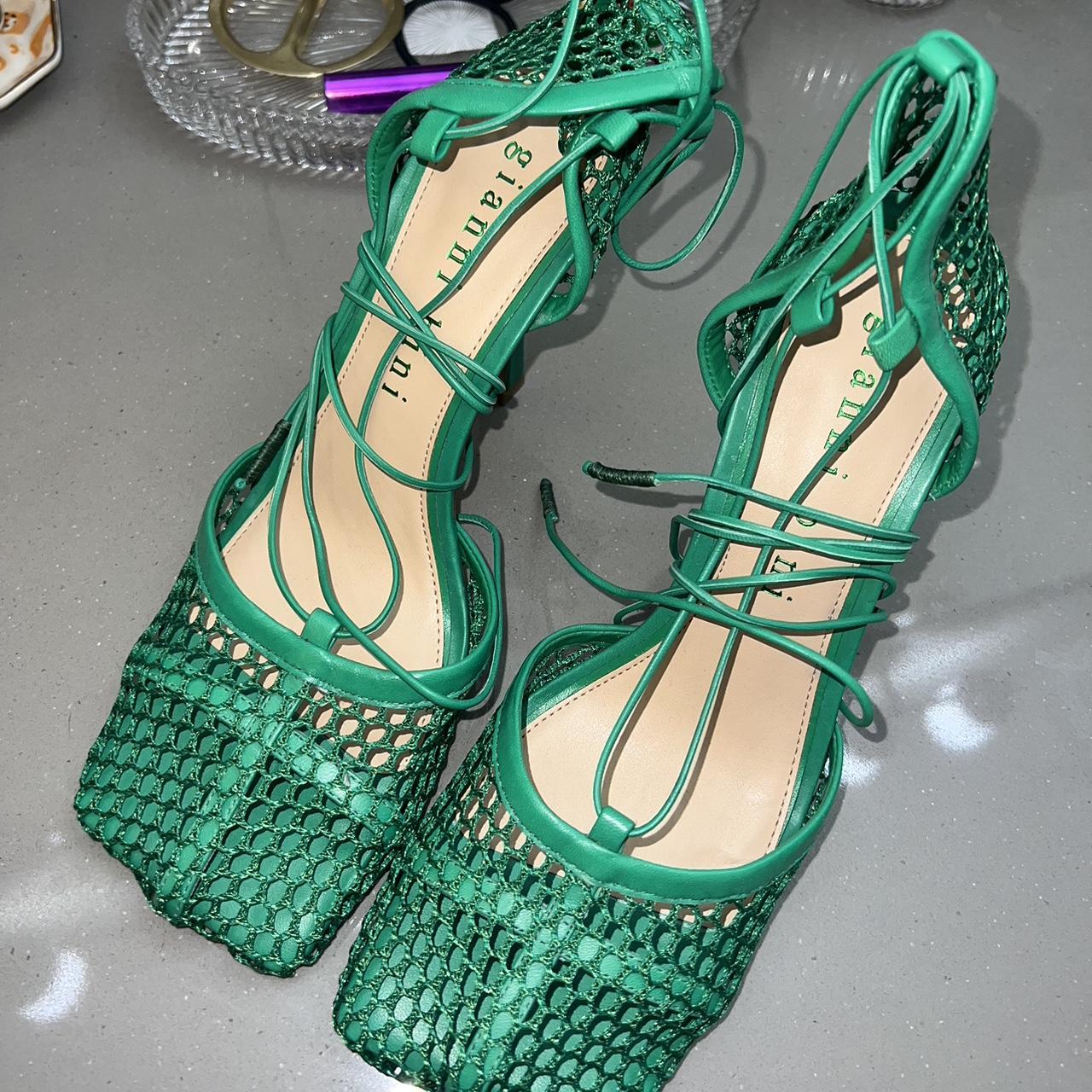 Gianni Bini Heels xxx Reagan Mesh And Leather Ankle... - Depop