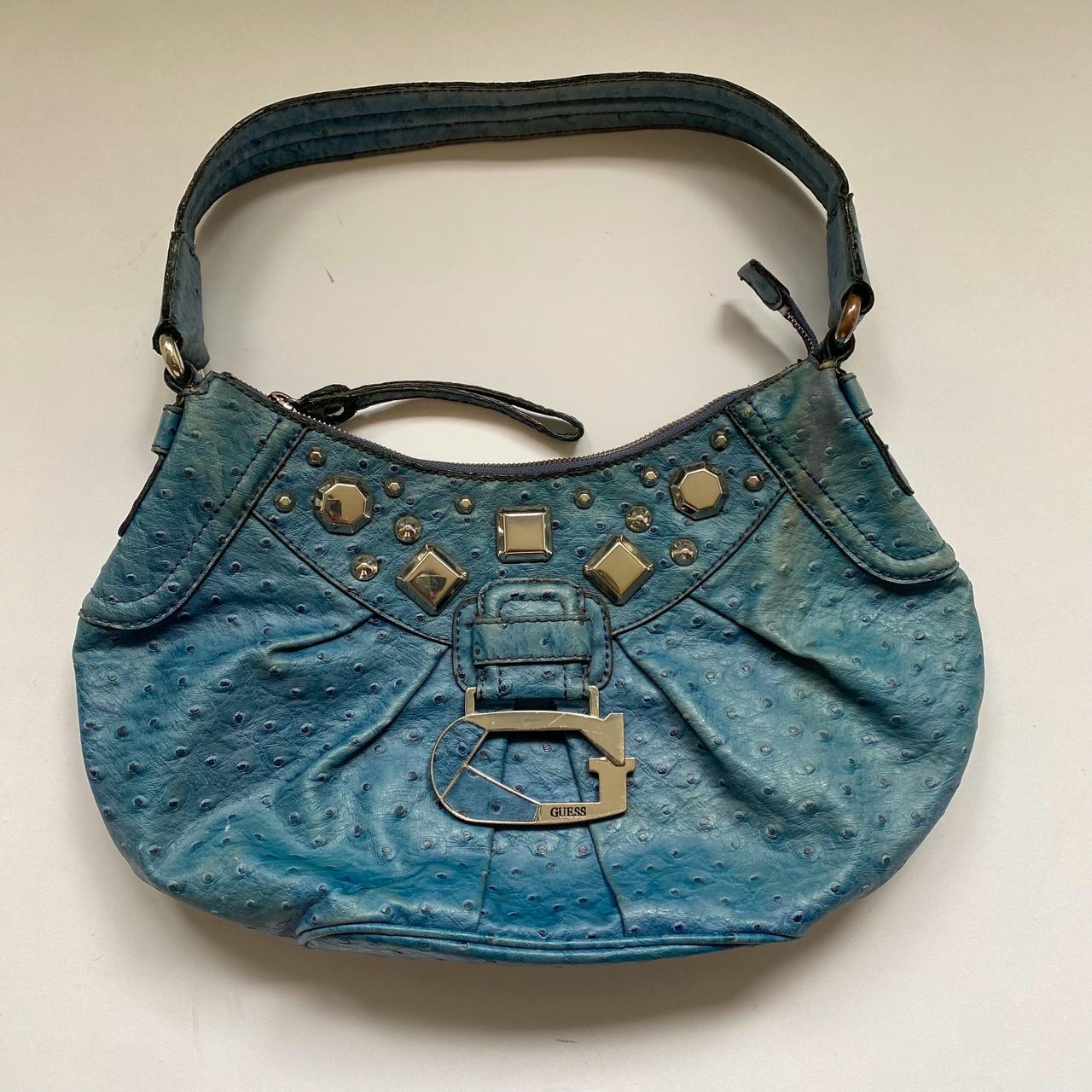 Vintage Blue Guess Bag 🍒 Super cute! Blue with... - Depop