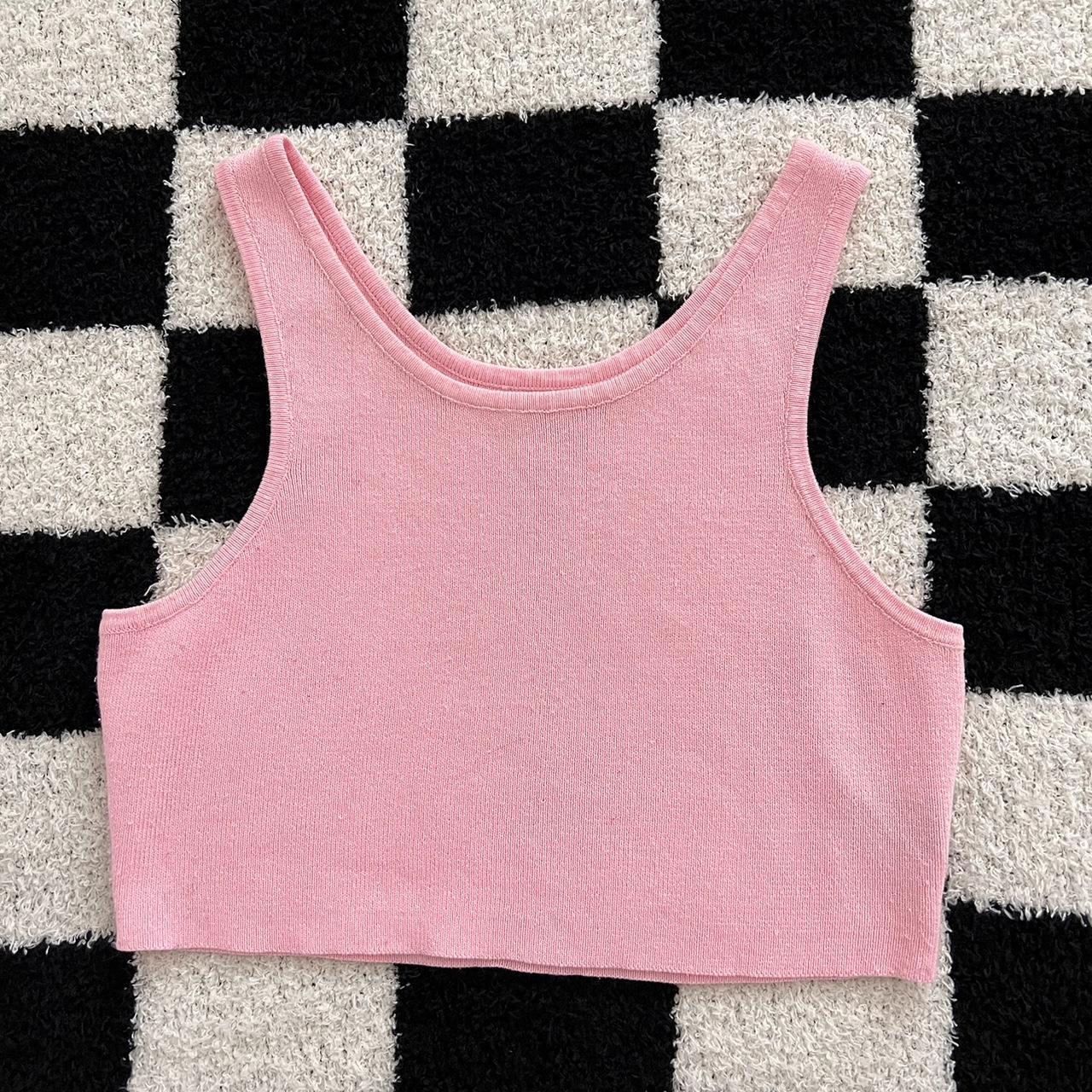 light pink crop top fits size small croptop pink... Depop