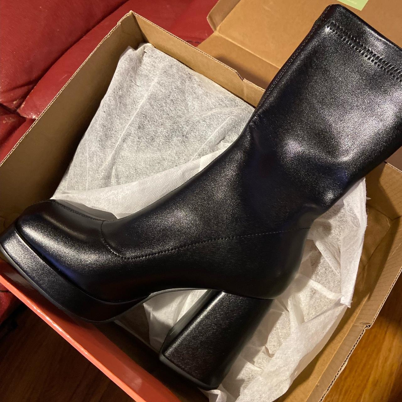 🍁Shein Square Toe Chunky Heeled Sock Boots 🍁 So... Depop