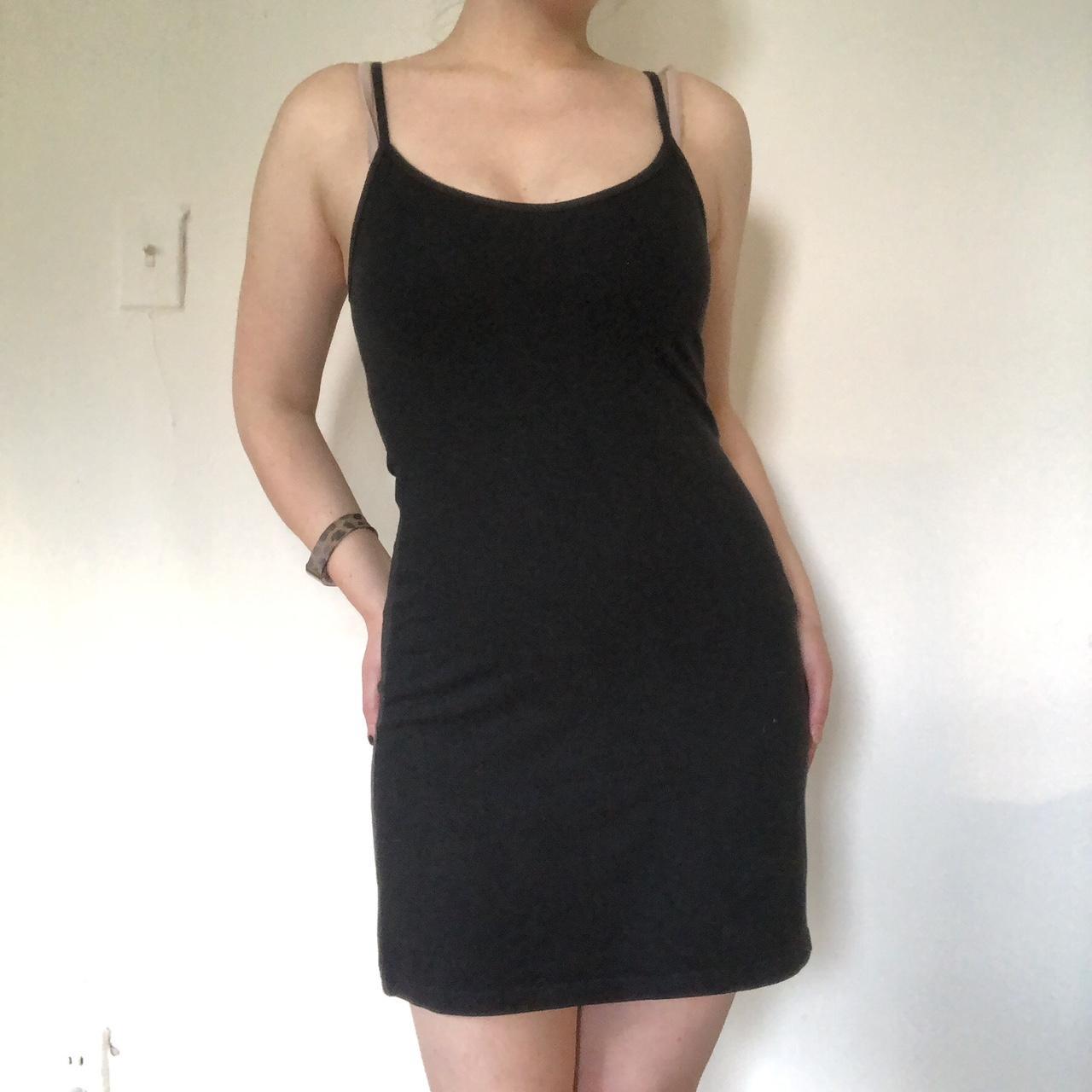 Brandy Melville Black Dress Black cotton dress with... Depop