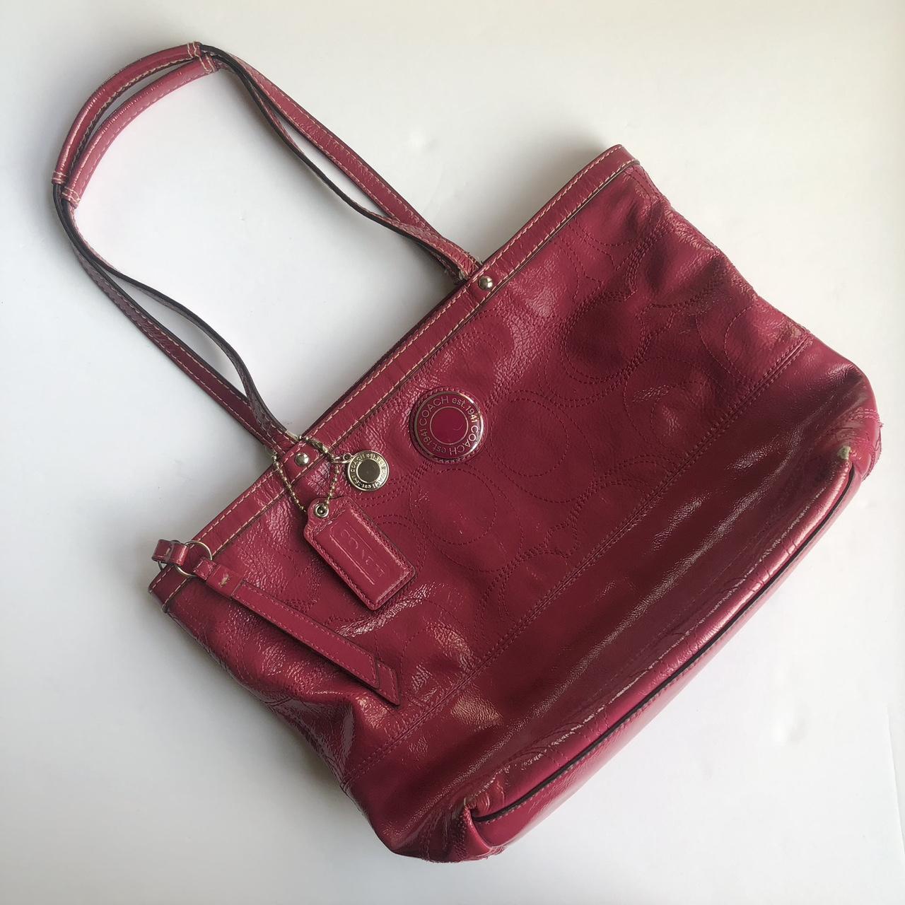 Red patent discount leather coach purse