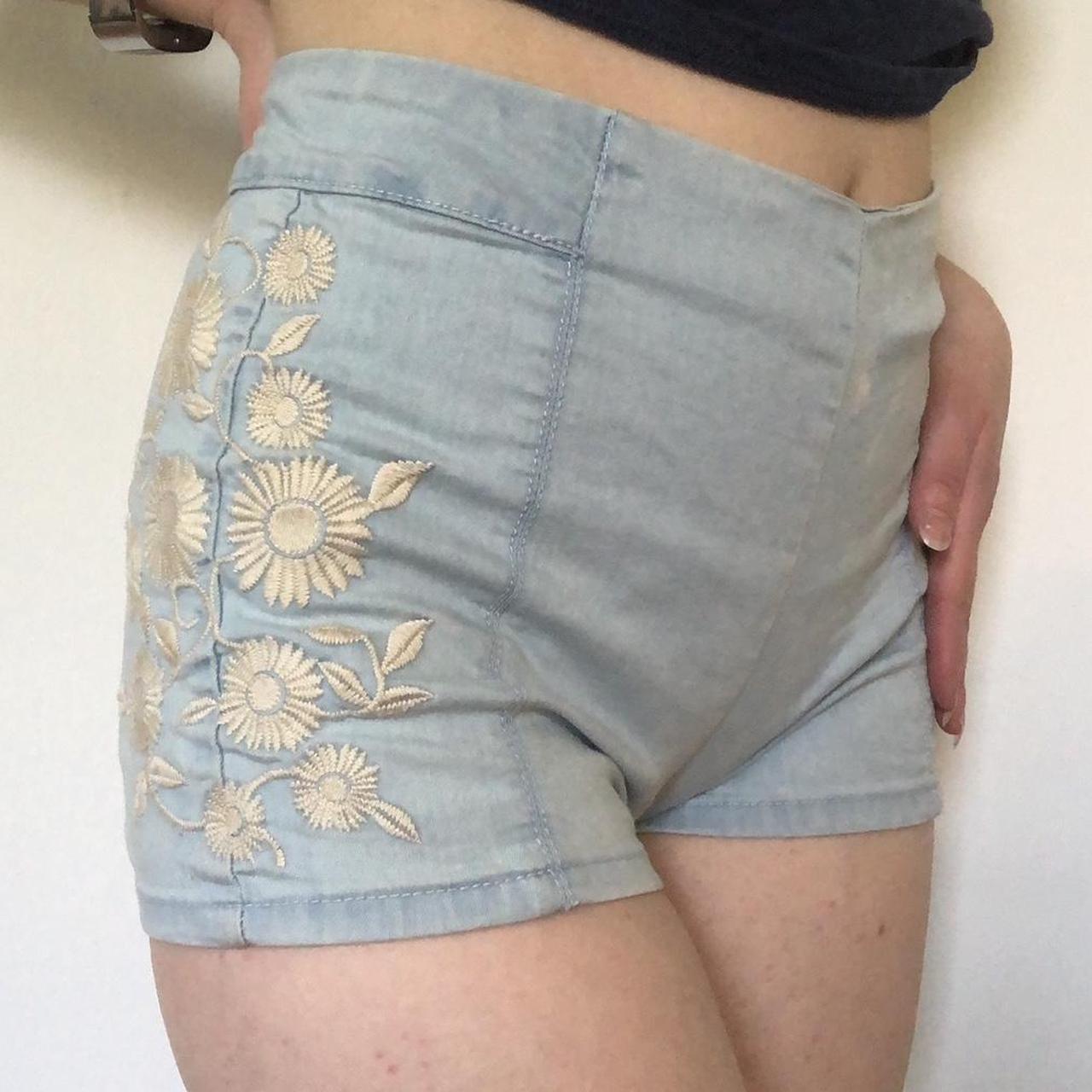 Embroidered High Waisted Shorts Super retro skin. Depop