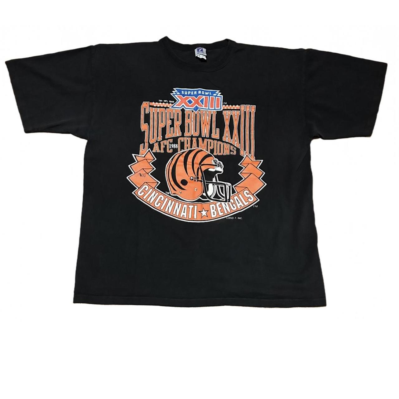 Cincinnati Bengals Vintage 1988 AFC Champions Logo 7 T-Shirt Size