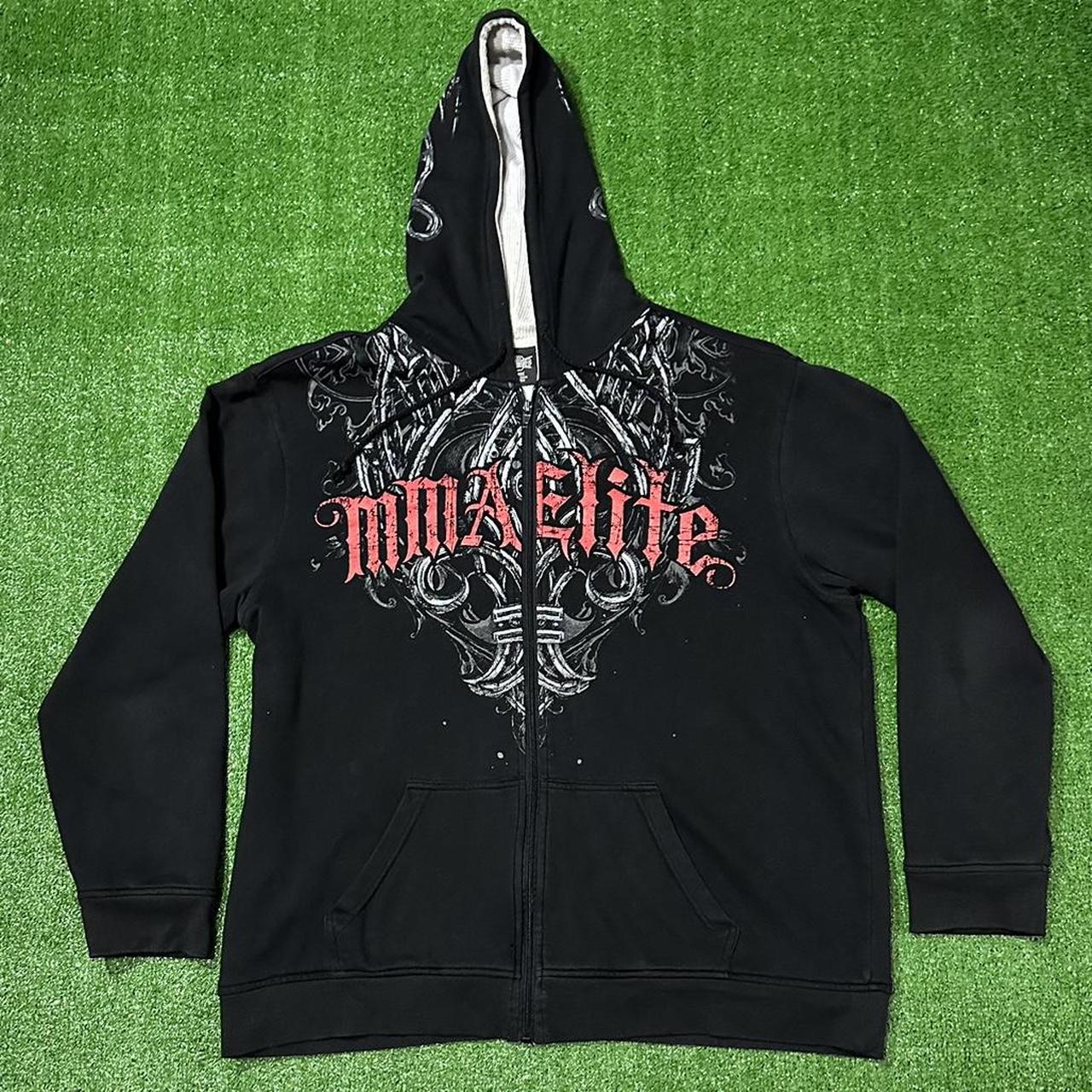 Vintage Y2K MMA ELITE Zip Up Hoodie Jacket Mens Size... - Depop