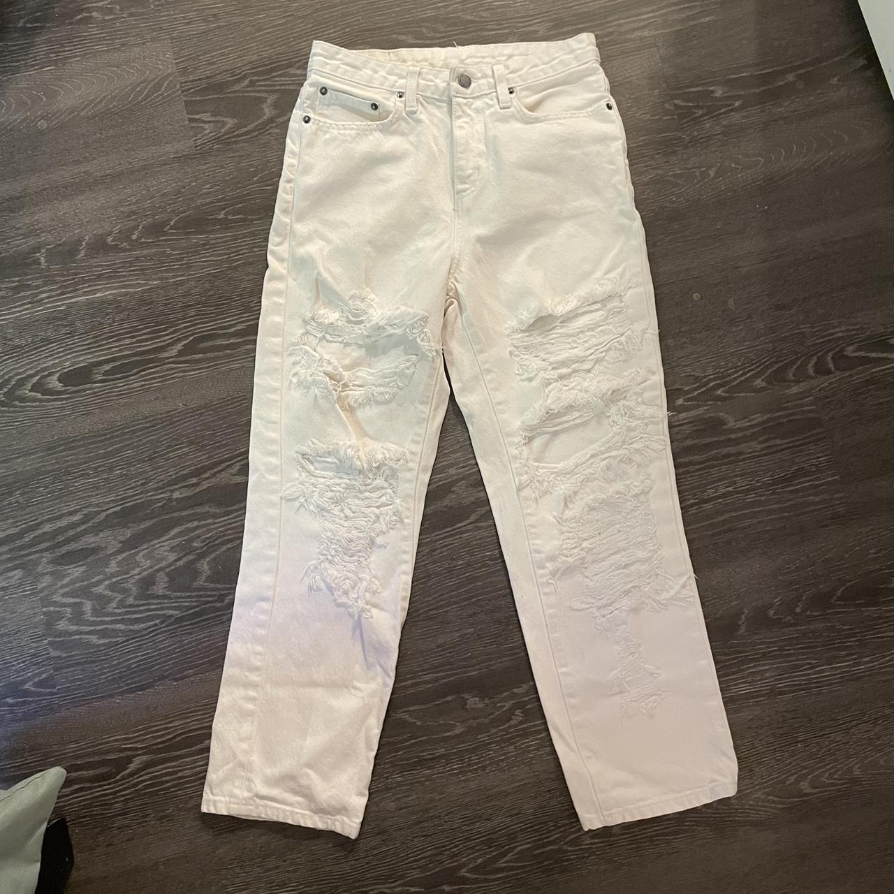 CARMAR DENIM. white jeans, size 25. The belt hoops... - Depop