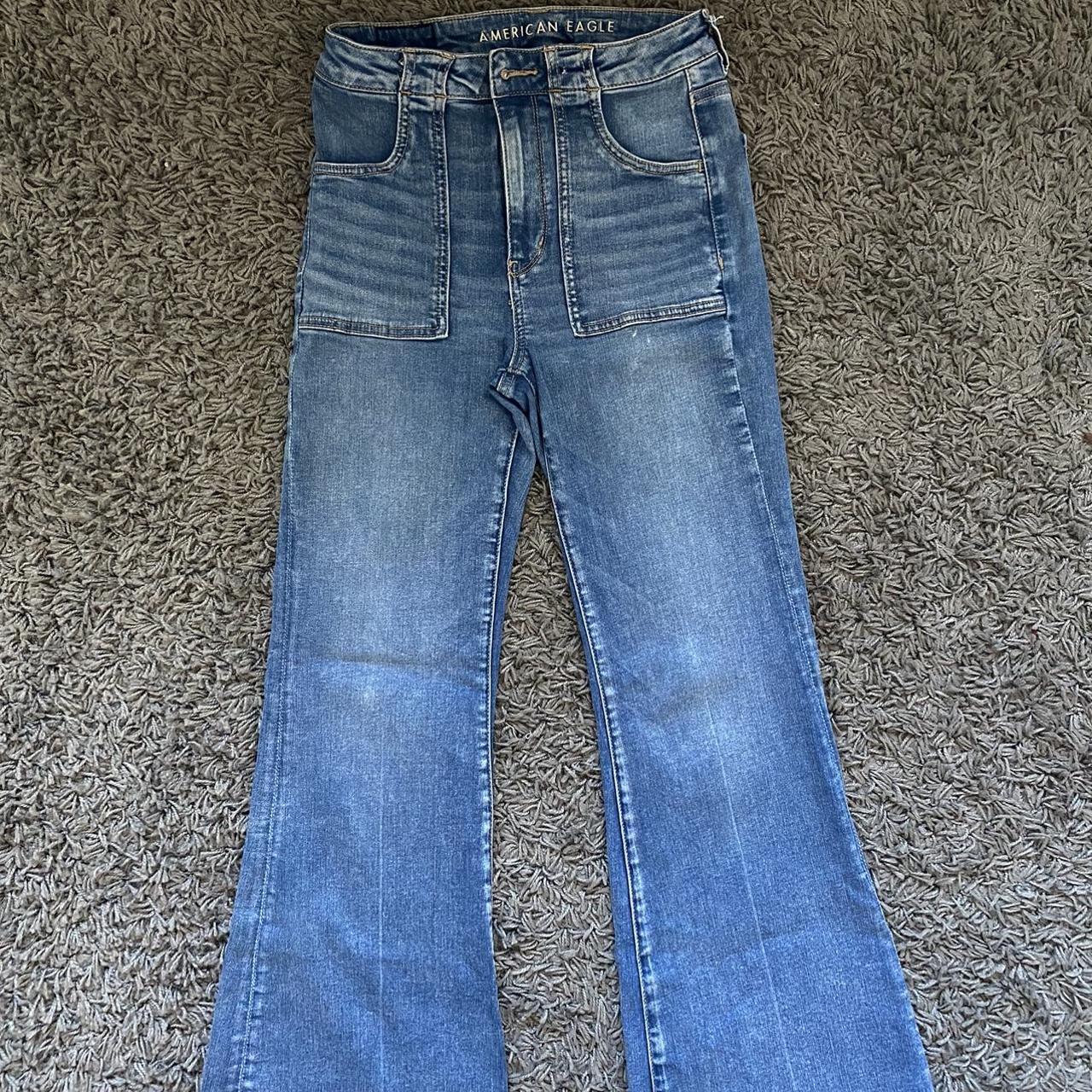 American Eagle Women's Blue Trousers | Depop