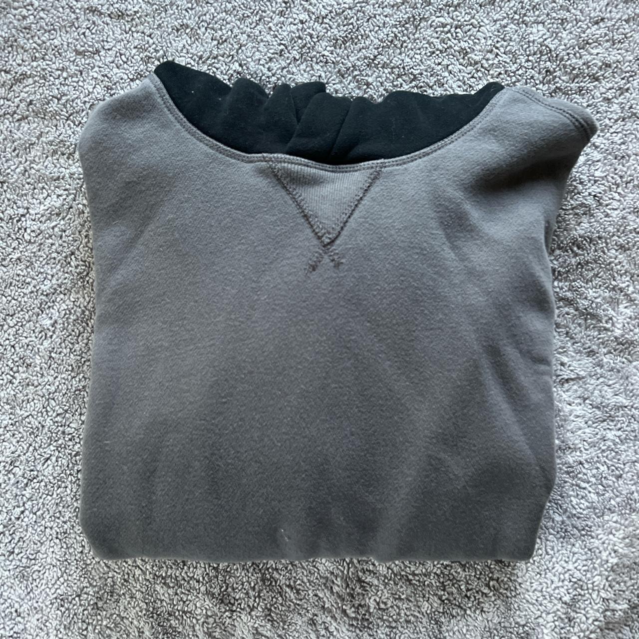 thick colorblock hoodie minor flaws on back, shown... - Depop