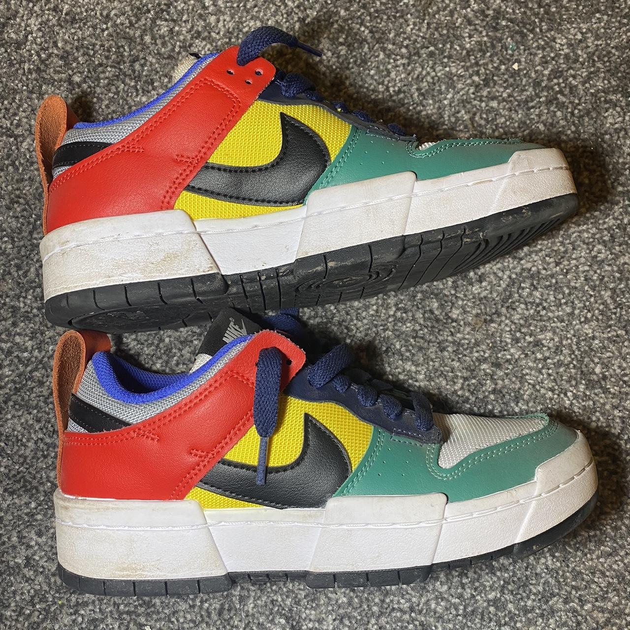 multi colour nike trainers