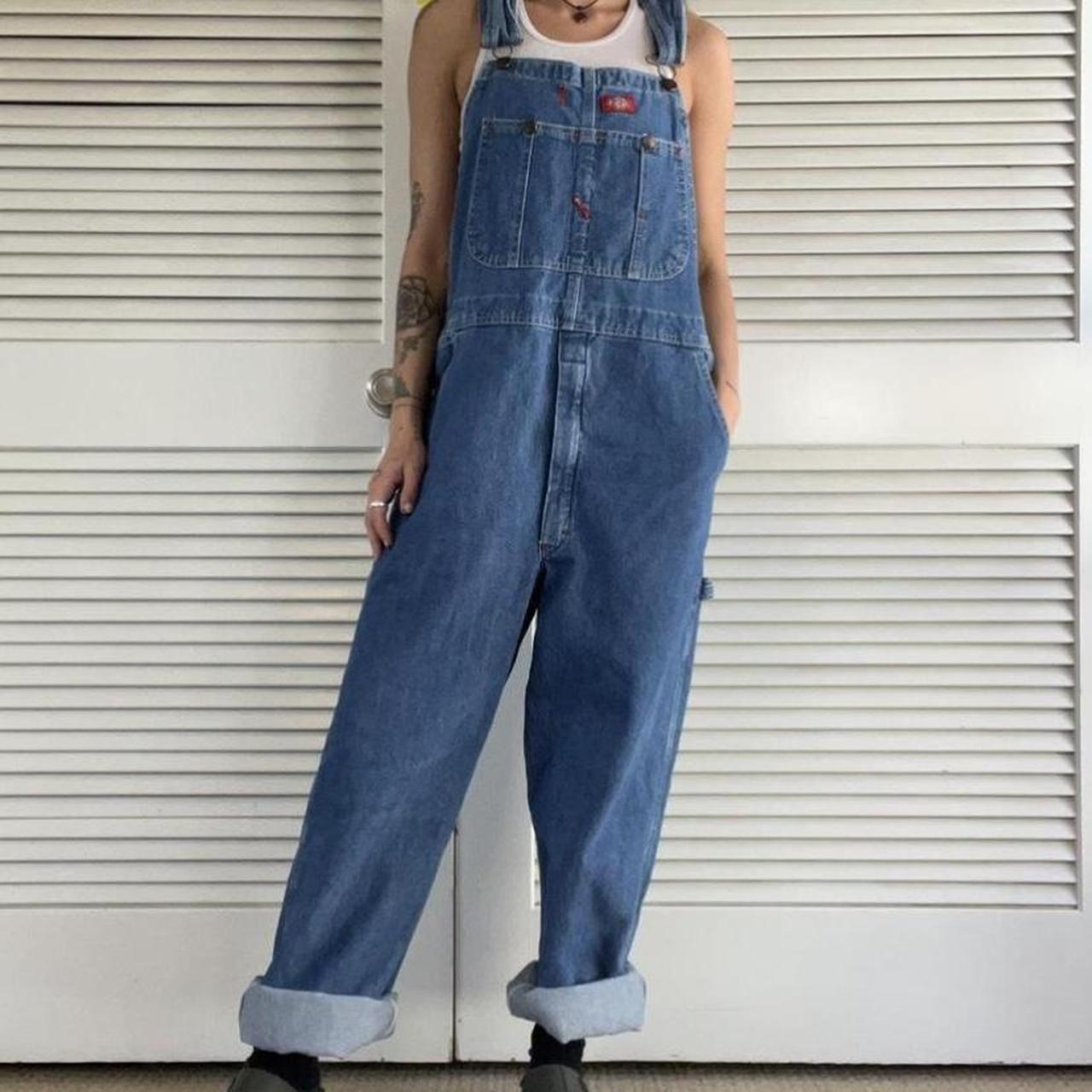 dickies overalls Dickies 100 cotton medium/dark... Depop