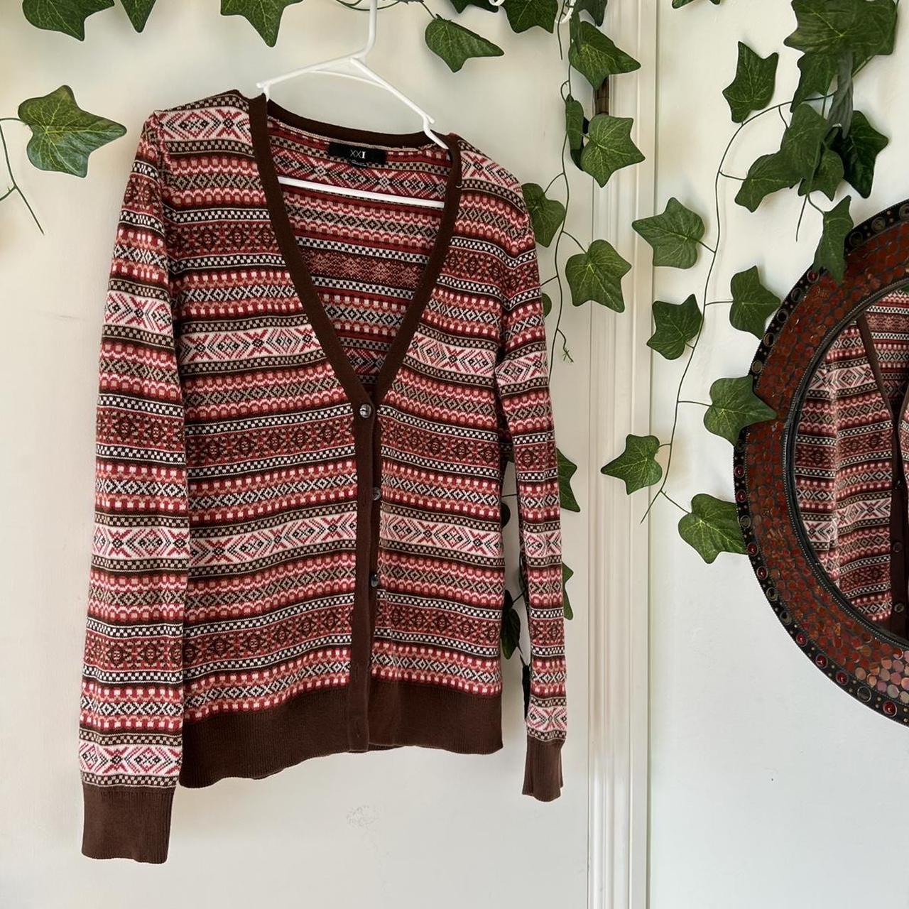 XXI Women's Brown and Pink Cardigan