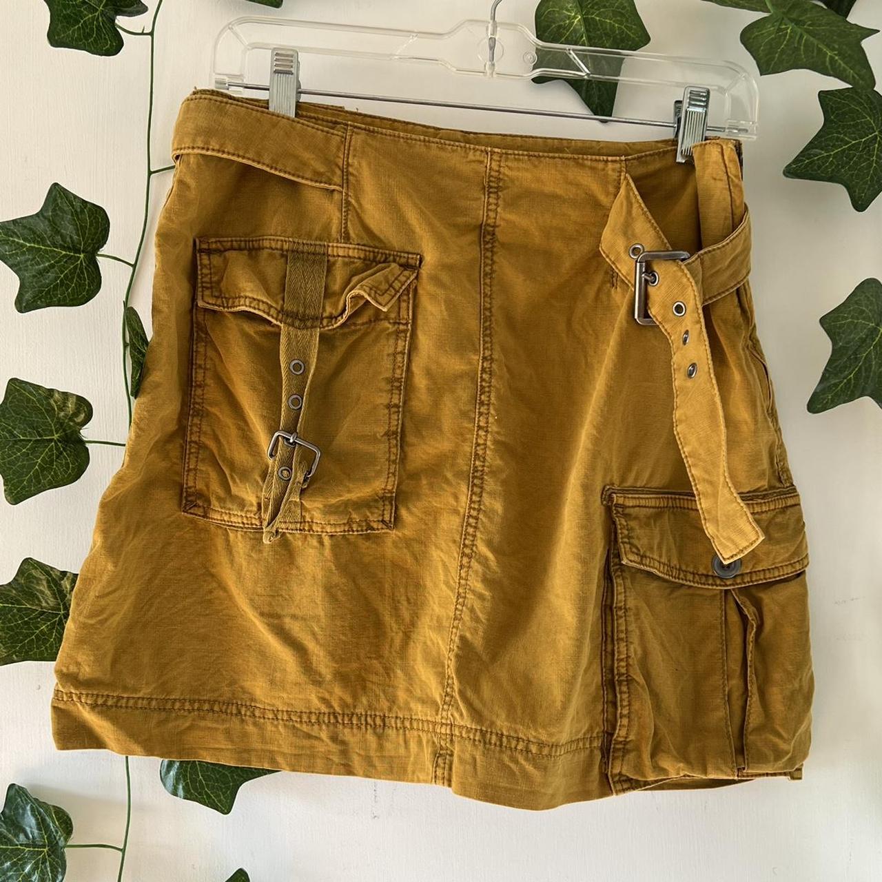 Free People Women's Yellow Skirt | Depop