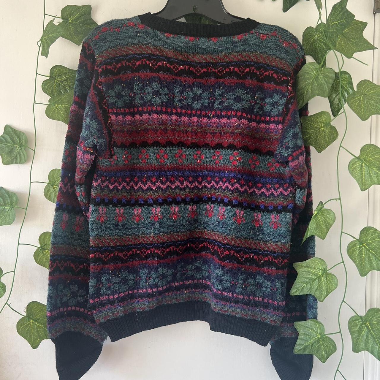ESPRIT patterned sweater funky multicolored knit... Depop