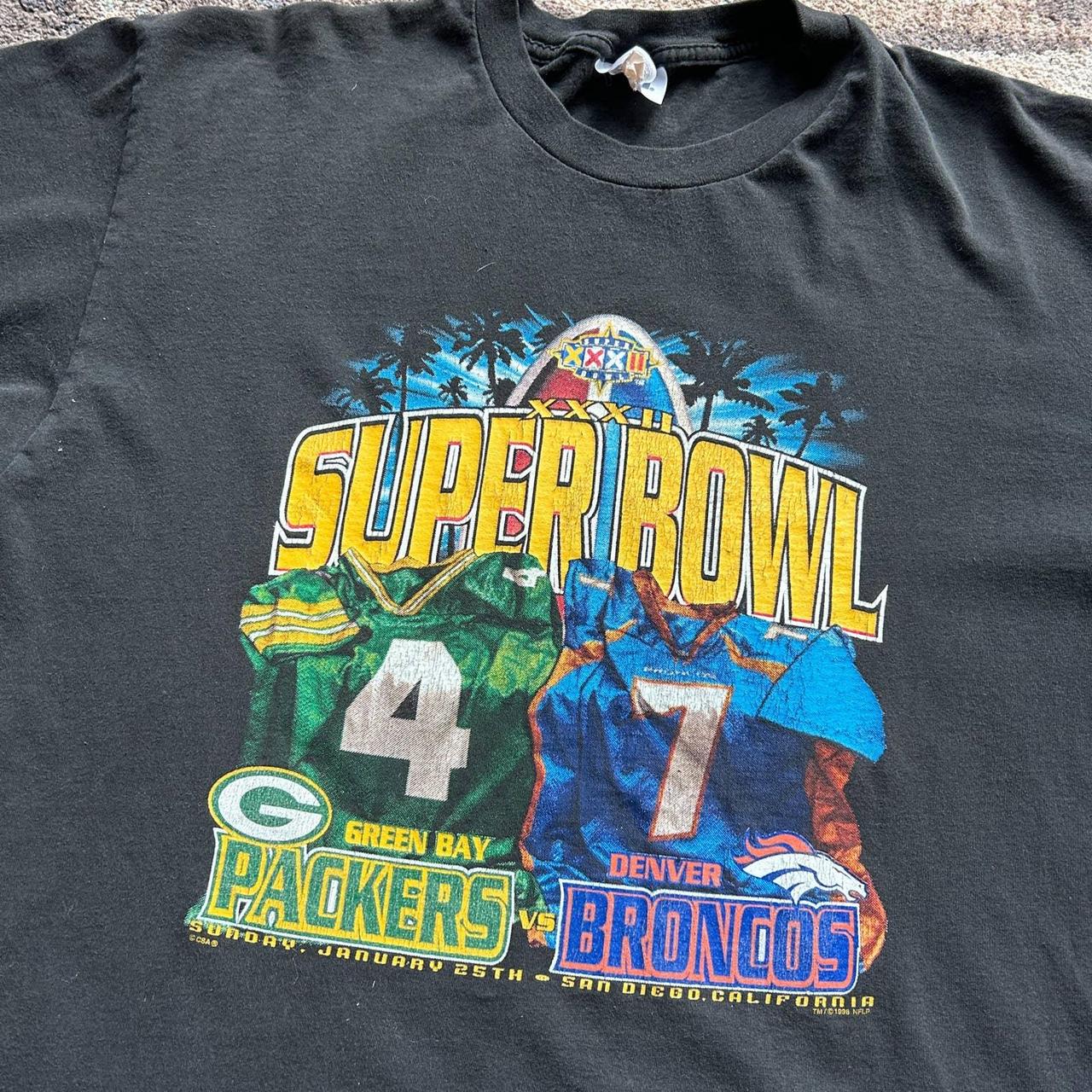 Vintage 1998 Logo 7 NFL Super Bowl XXXII Green Bay - Depop