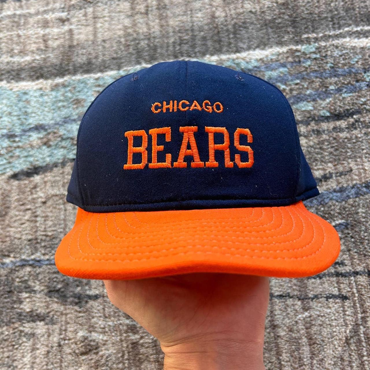 Vintage Chicago Bears Hat // Leather Snapback Hat //